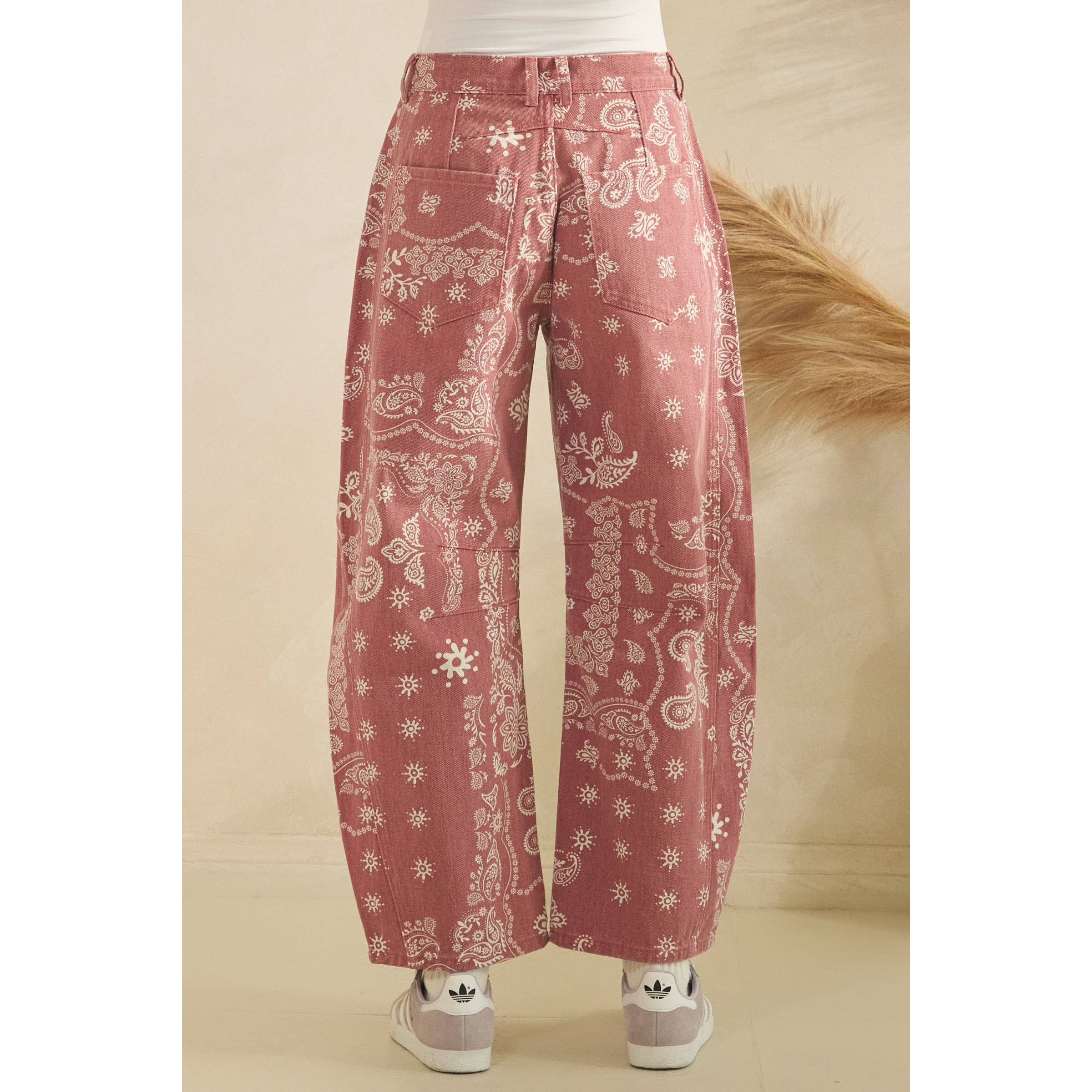 Vintage Pink Paisley Denim