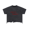 Vintage Wash Boxy Distressed Hem T-Shirt