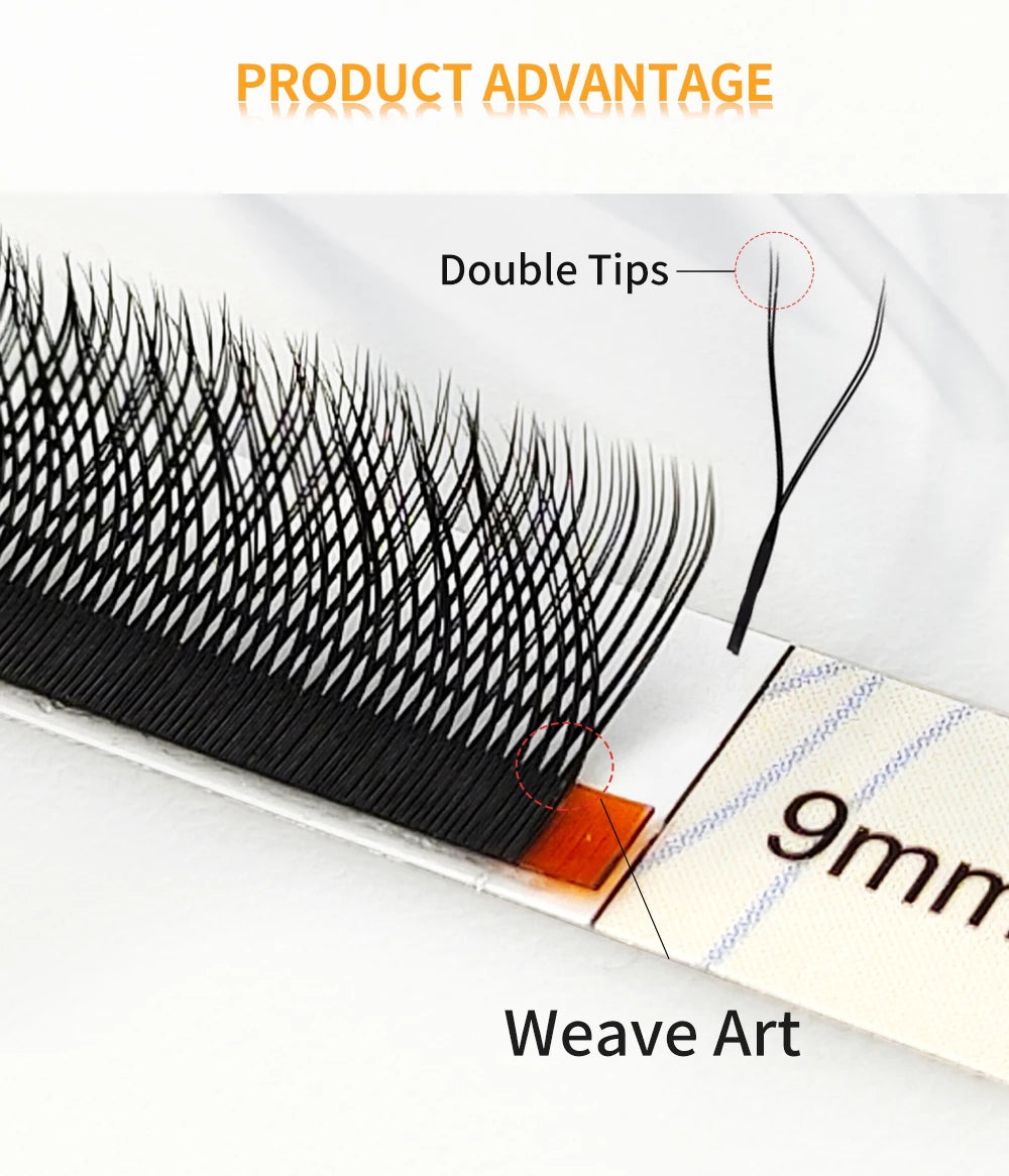 LAKANAKU Y Shape Eyelashes Extension 0.07mm YY Eyelash Double Tips Cilia and Brazilian Volume Soft Faux Mink YY Lashes Y Cilios