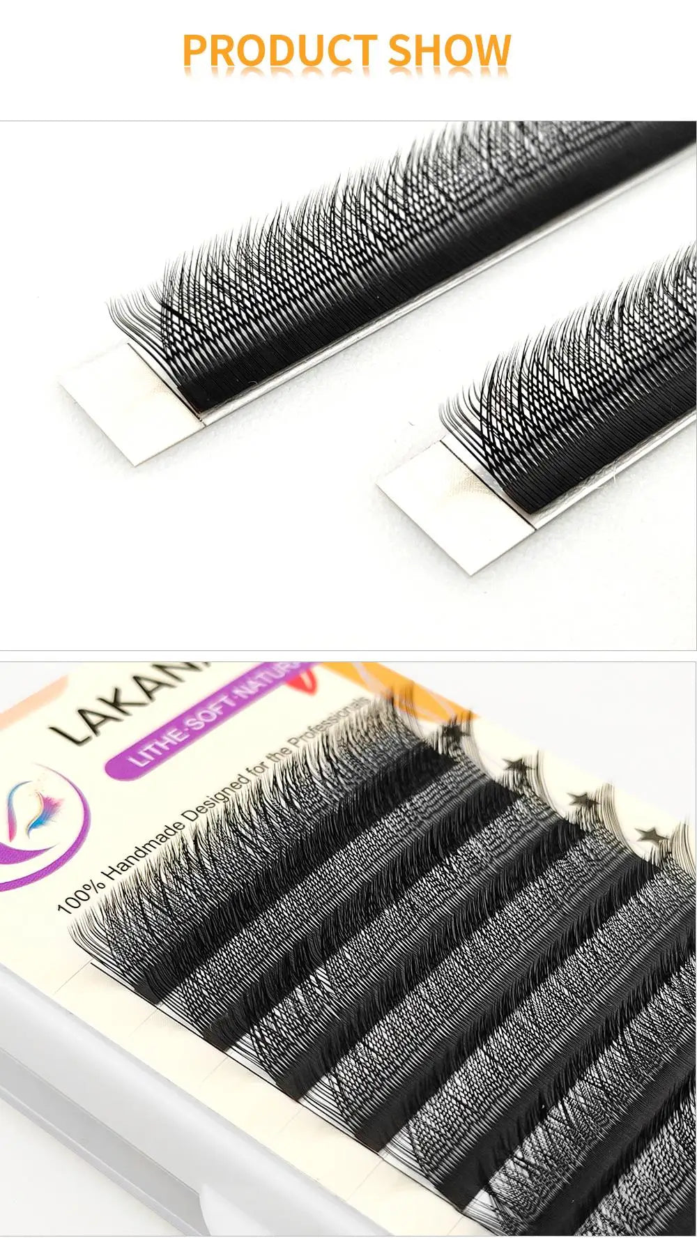 LAKANAKU Y Shape Eyelashes Extension 0.07mm YY Eyelash Double Tips Cilia and Brazilian Volume Soft Faux Mink YY Lashes Y Cilios