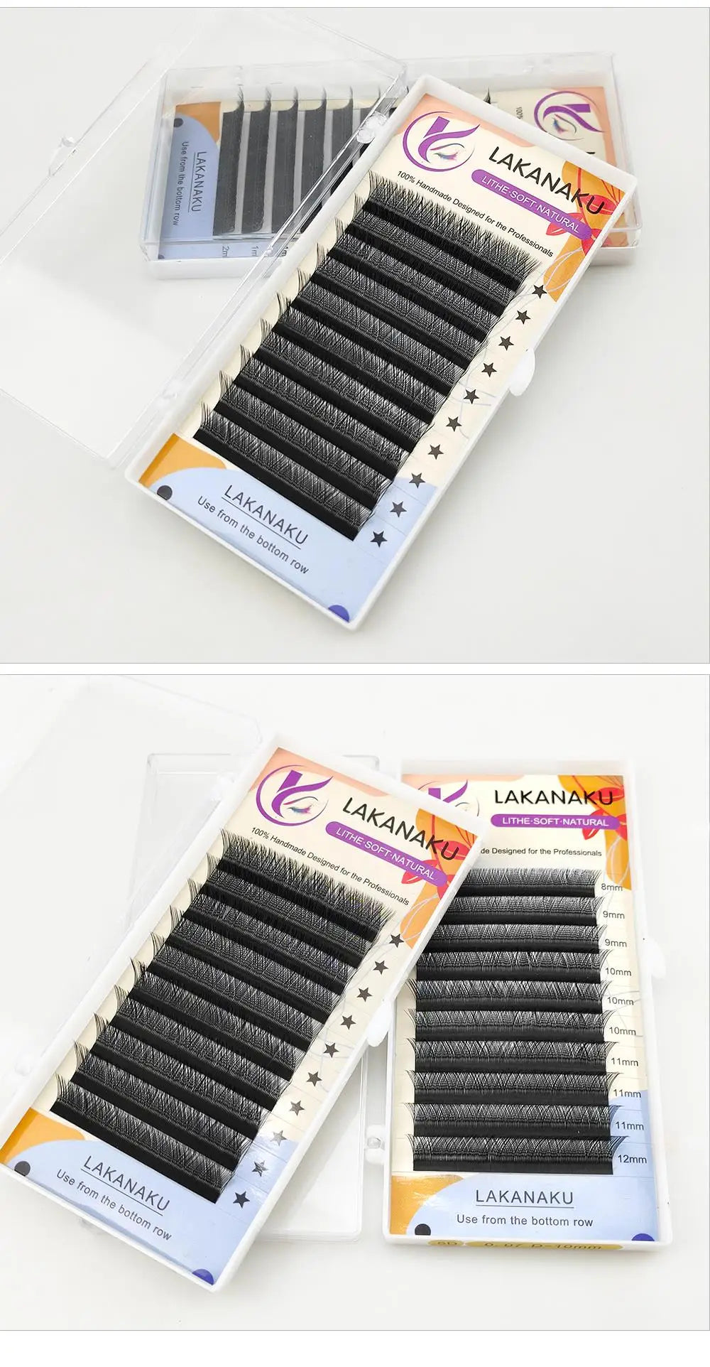 LAKANAKU Y Shape Eyelashes Extension 0.07mm YY Eyelash Double Tips Cilia and Brazilian Volume Soft Faux Mink YY Lashes Y Cilios