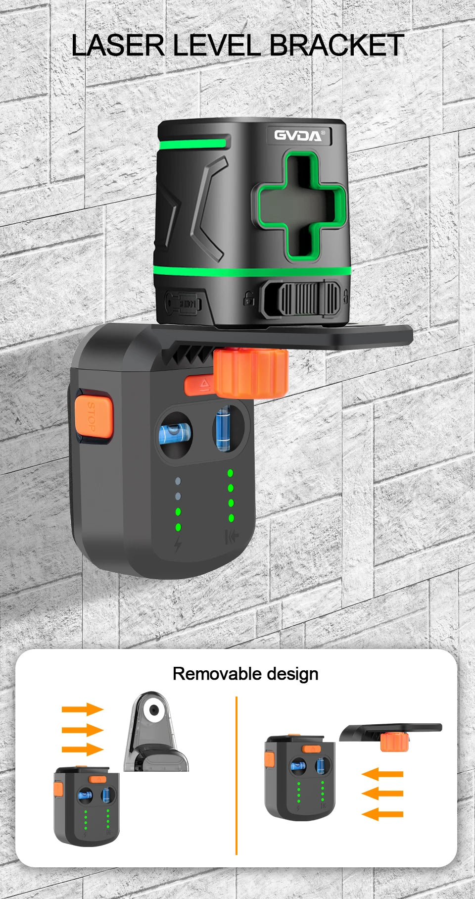 GVDA Laser Level Mobile Bracket Alignment Drilling Tools Electric Suction Vacuum Drilling Dust Collector for Hammer Screwdriver
