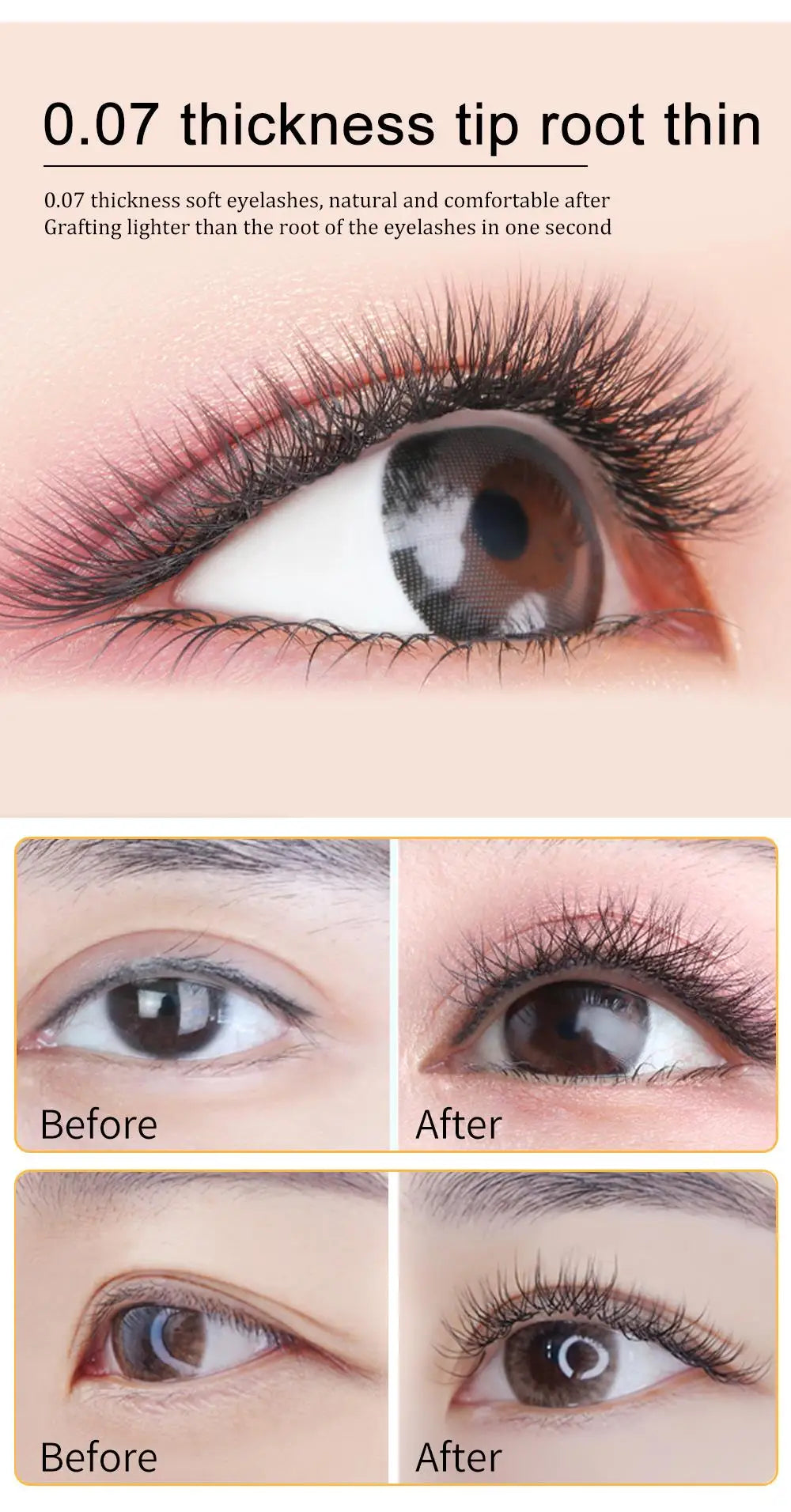 LAKANAKU Y Shape Eyelashes Extension 0.07mm YY Eyelash Double Tips Cilia and Brazilian Volume Soft Faux Mink YY Lashes Y Cilios