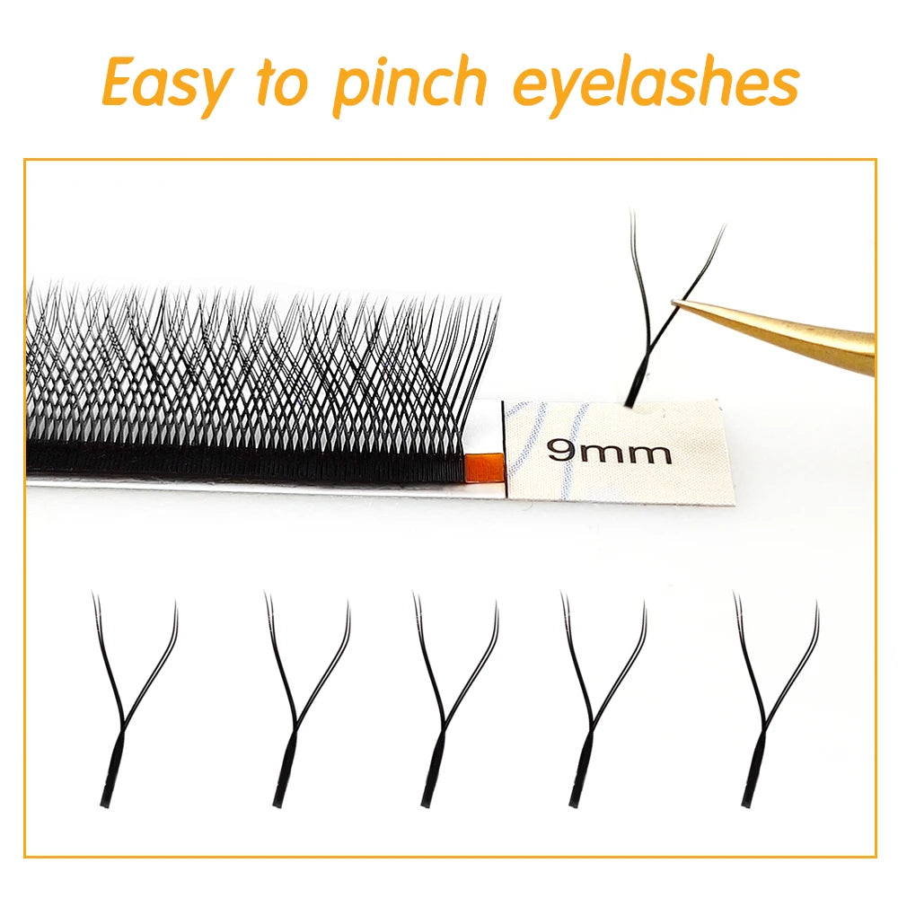 LAKANAKU Y Shape Eyelashes Extension 0.07mm YY Eyelash Double Tips Cilia and Brazilian Volume Soft Faux Mink YY Lashes Y Cilios
