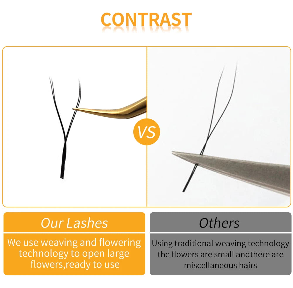LAKANAKU Y Shape Eyelashes Extension 0.07mm YY Eyelash Double Tips Cilia and Brazilian Volume Soft Faux Mink YY Lashes Y Cilios
