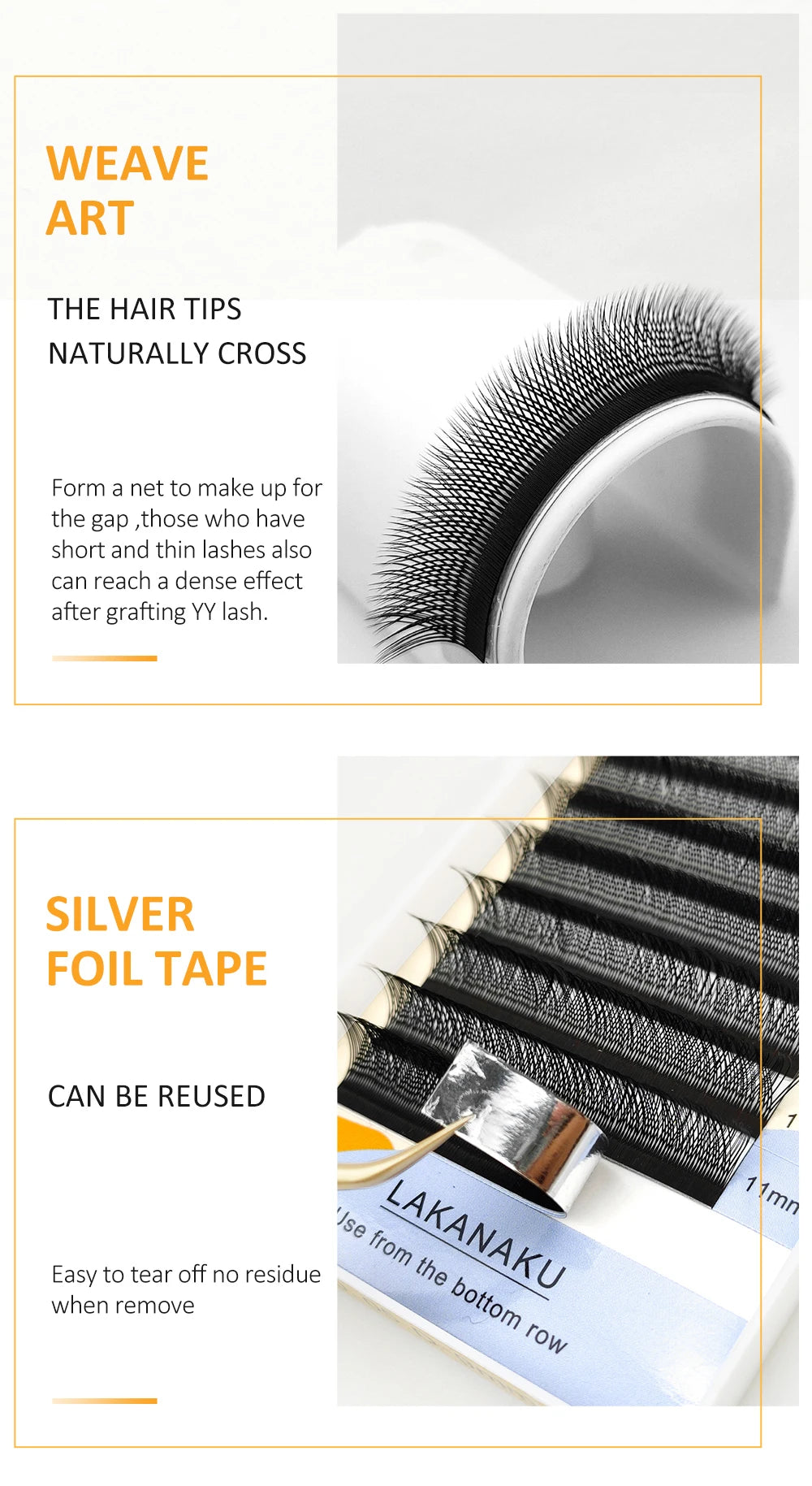 LAKANAKU Y Shape Eyelashes Extension 0.07mm YY Eyelash Double Tips Cilia and Brazilian Volume Soft Faux Mink YY Lashes Y Cilios