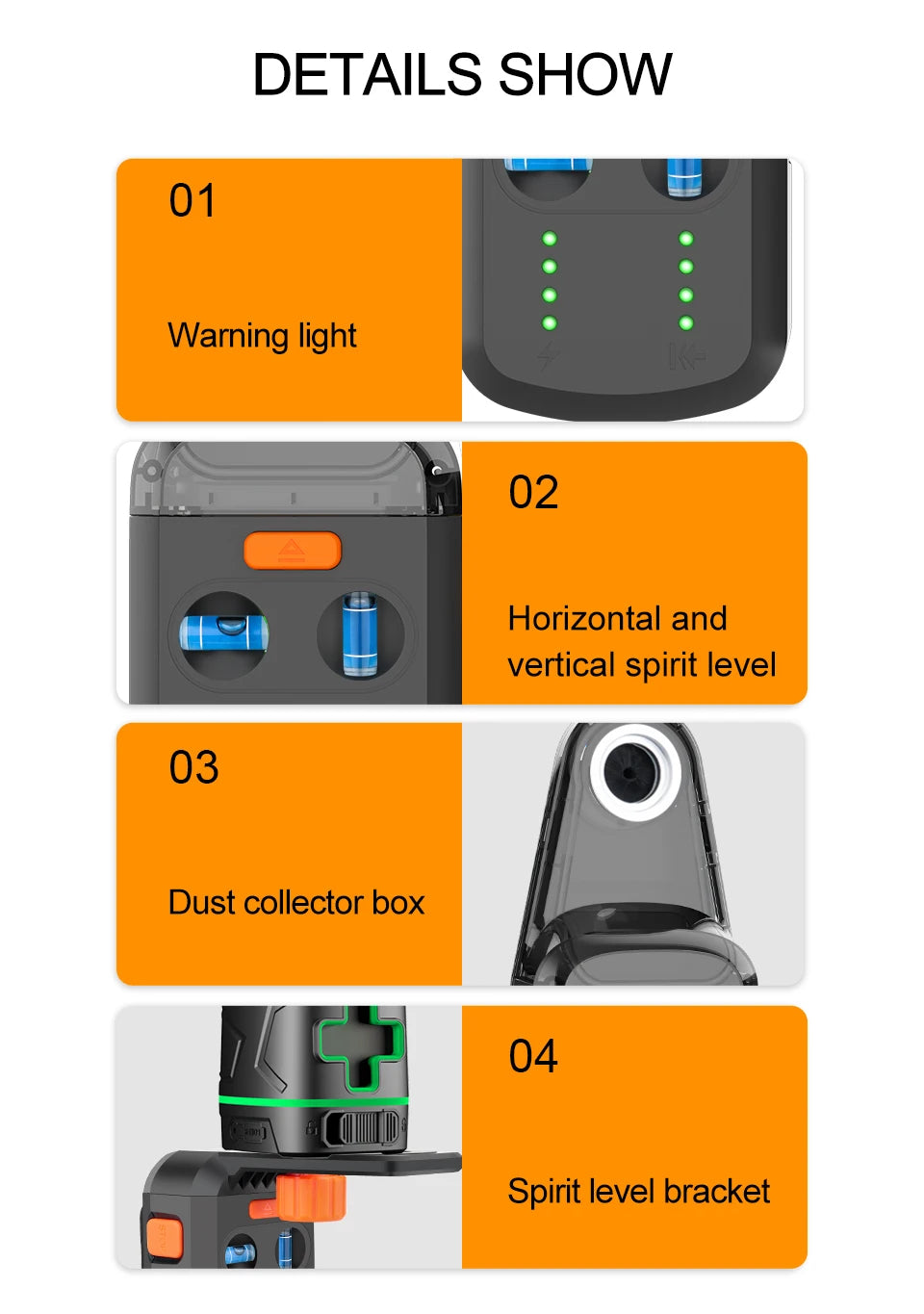 GVDA Laser Level Mobile Bracket Alignment Drilling Tools Electric Suction Vacuum Drilling Dust Collector for Hammer Screwdriver