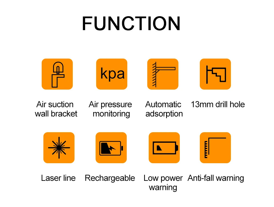 GVDA Laser Level Mobile Bracket Alignment Drilling Tools Electric Suction Vacuum Drilling Dust Collector for Hammer Screwdriver