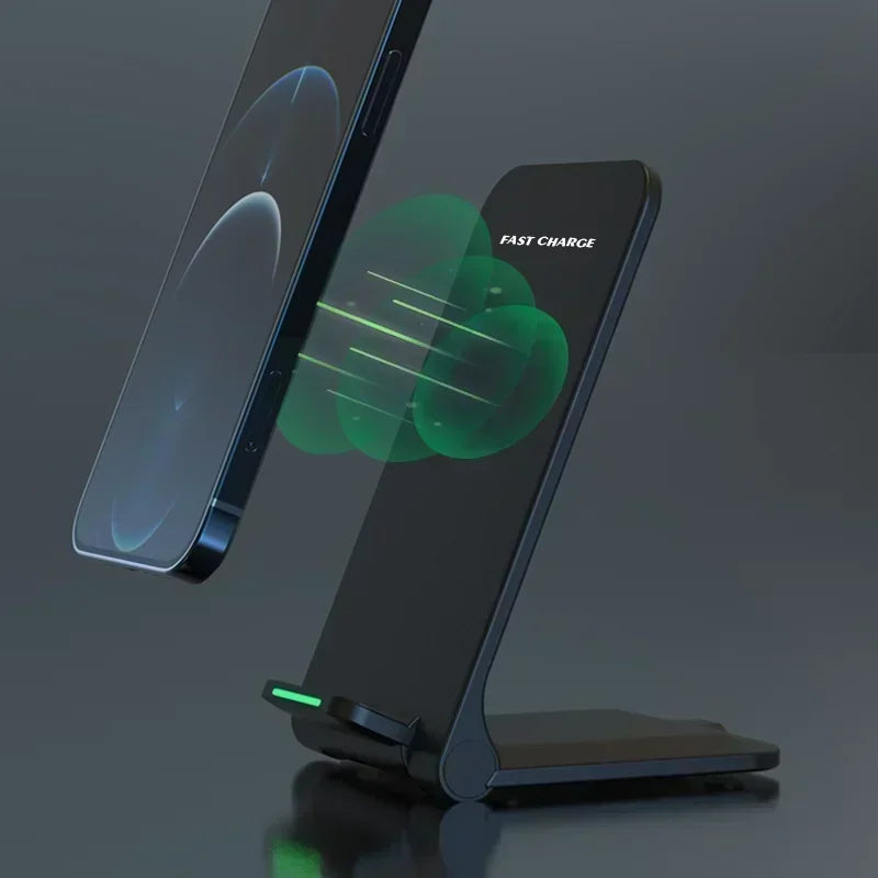 Wireless Charger Desktop Stand For iPhone 11 12 13 14 15 16 X Pro Max Samsung S24 S23 S22 Xiaomi Fast Wireless Charging Station