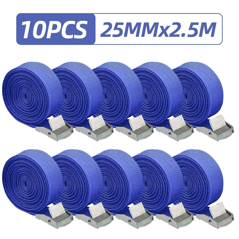 10-Pack Reusable Straps with Buckles (Antifreeze Alloy) Adjustable Camera Strap Buckle, Binding Tape Clip