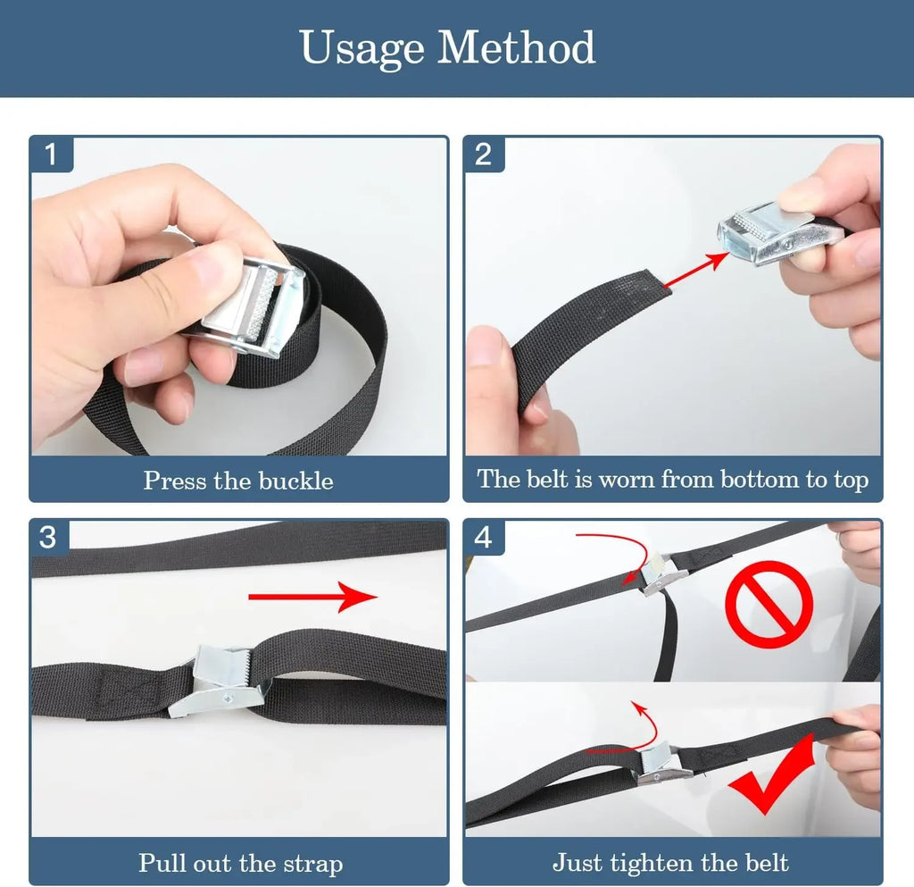 10-Pack Reusable Straps with Buckles (Antifreeze Alloy) Adjustable Camera Strap Buckle, Binding Tape Clip