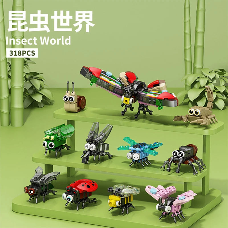 Insect Animals Bricks Constructor Set for Adults Micro Particle Assembled Diamond Building Blocks for Children 9 to 12 Year Toys