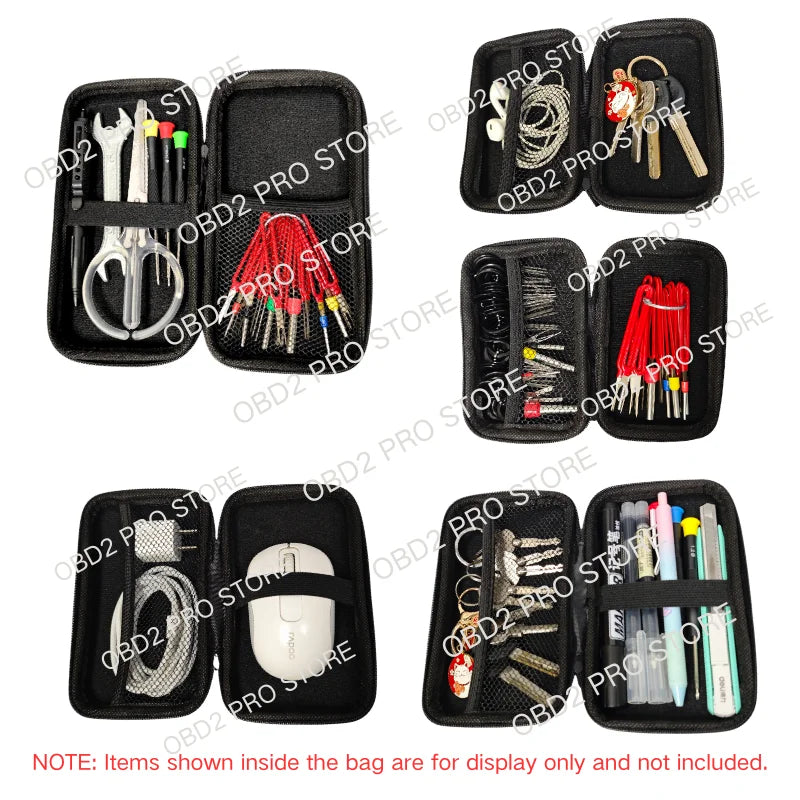 Car Repair Tool Kit Storage Bag Car Terminal Removal Organizer Bag Multiple Sizes Carbon Fiber Pattern With Zipper Tool Storage
