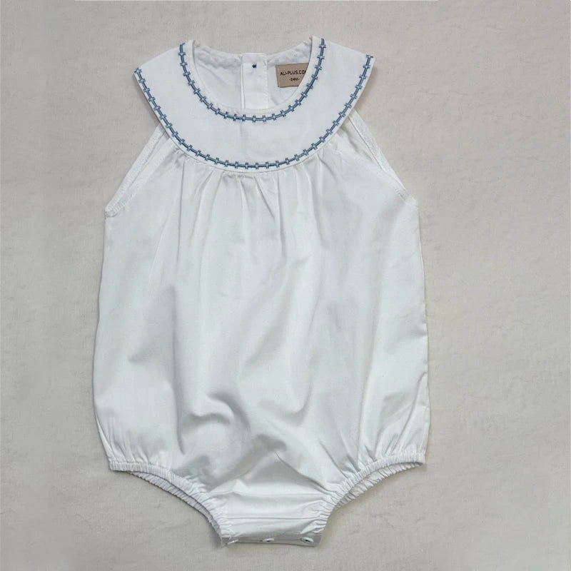 Ali Co SS26 Classic Style Blue String Shirt Shorts Overalls Brother Sister Matching Clothes