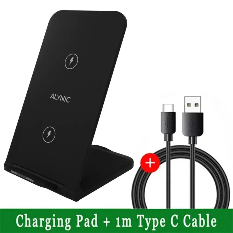 Wireless Charger Desktop Stand For iPhone 11 12 13 14 15 16 X Pro Max Samsung S24 S23 S22 Xiaomi Fast Wireless Charging Station