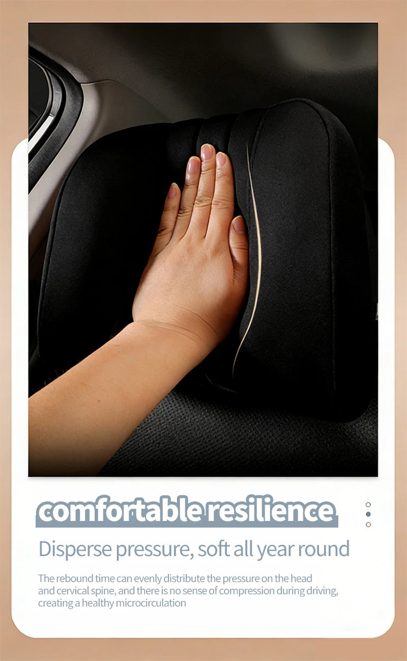 Memory Foam Car Neck Pillow With Washable Pillow Case Provides Comfortable Neck Support For Driving And Traveling