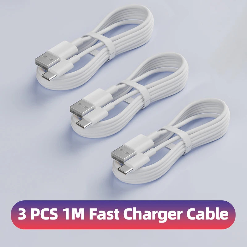 QCMAX 1-3PCS 10A 100W Type C Super Fast Charging Cable Data Cord For Huawei OPPO vivo iQoo Quick Charing USB C Cables