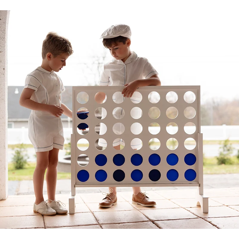 Ali Co SS26 Classic Style Blue String Shirt Shorts Overalls Brother Sister Matching Clothes