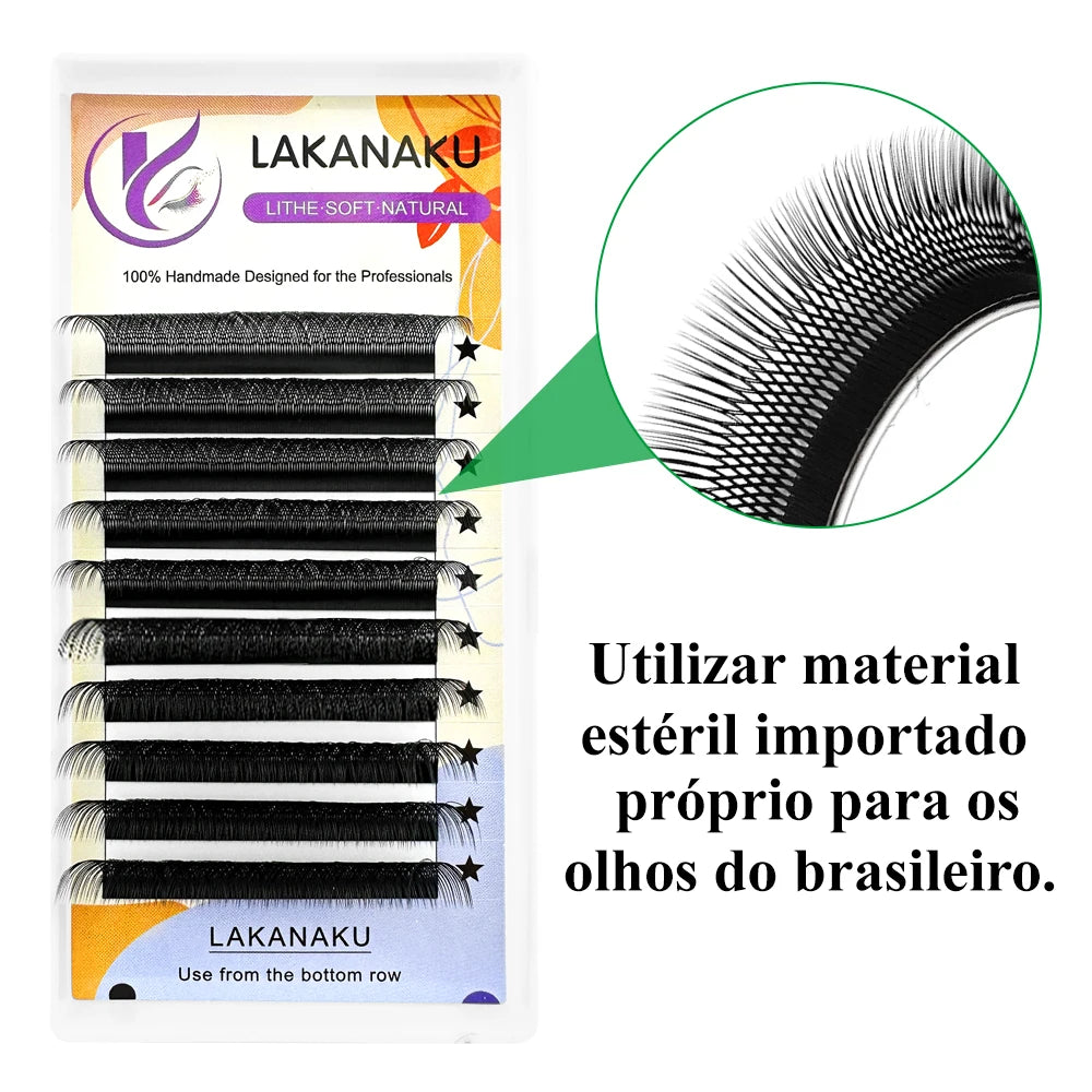 LAKANAKU Y Shape Eyelashes Extension 0.07mm YY Eyelash Double Tips Cilia and Brazilian Volume Soft Faux Mink YY Lashes Y Cilios