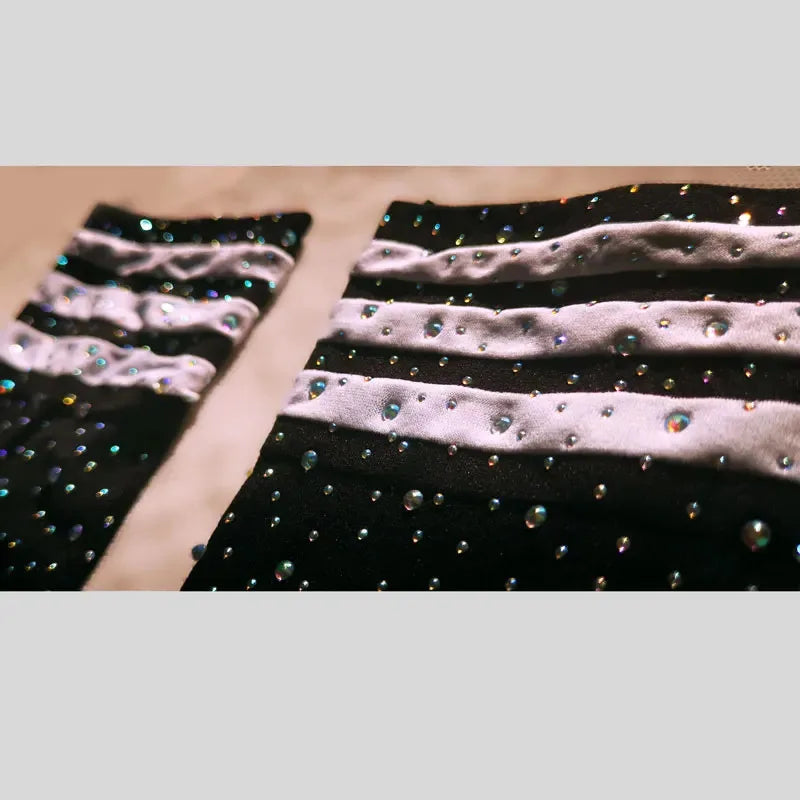Sexy Long Socks with Imitation Diamonds for Women, Thigh High Over the Knee Socks