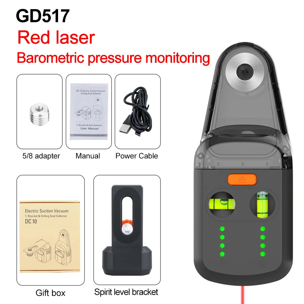 GVDA Laser Level Mobile Bracket Alignment Drilling Tools Electric Suction Vacuum Drilling Dust Collector for Hammer Screwdriver