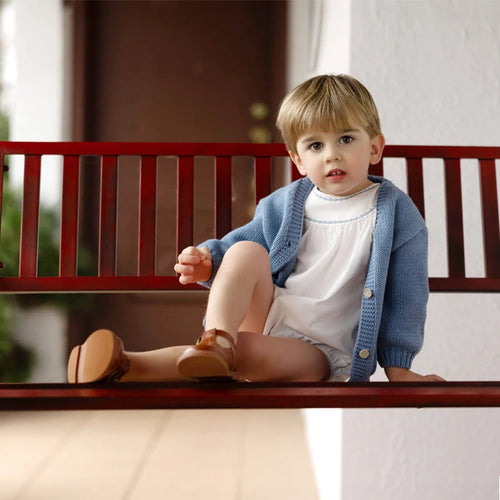 Ali Co SS26 Classic Style Blue String Shirt Shorts Overalls Brother Sister Matching Clothes