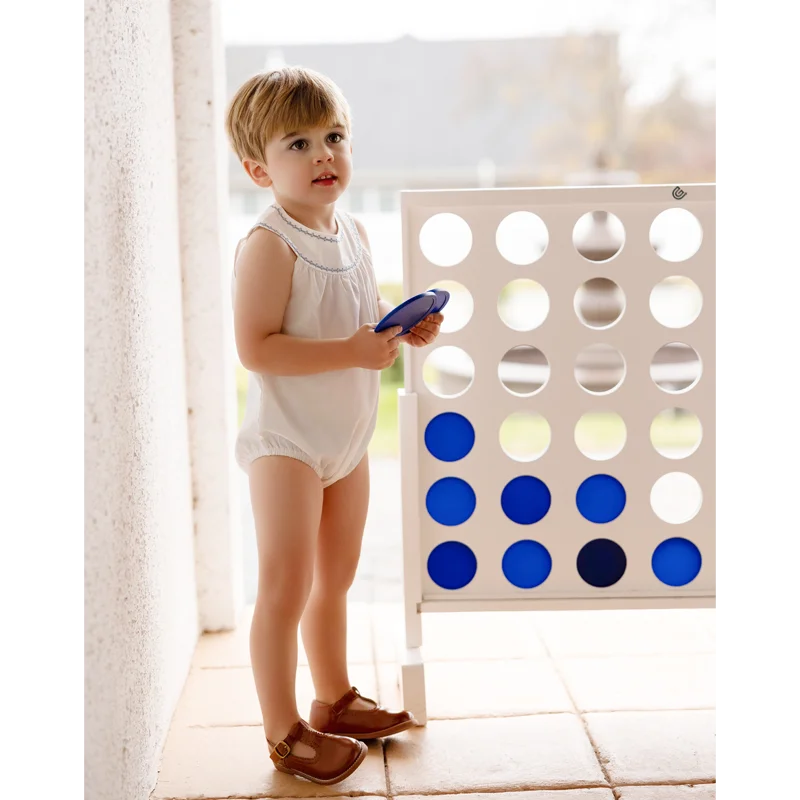 Ali Co SS26 Classic Style Blue String Shirt Shorts Overalls Brother Sister Matching Clothes