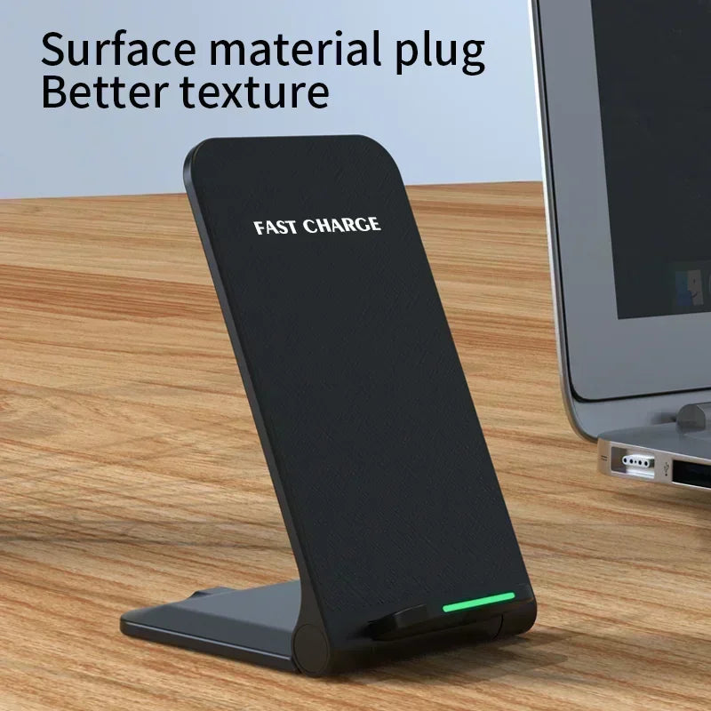 Wireless Charger Desktop Stand For iPhone 11 12 13 14 15 16 X Pro Max Samsung S24 S23 S22 Xiaomi Fast Wireless Charging Station