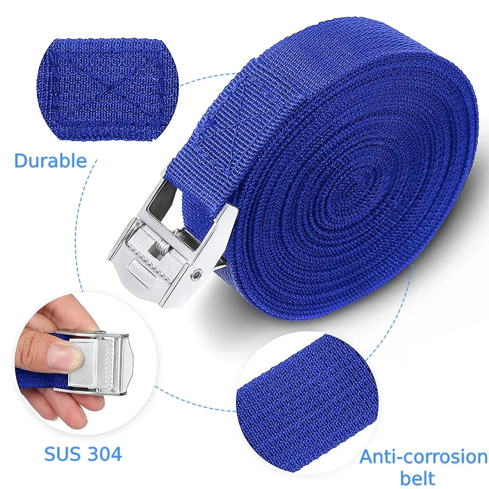 10-Pack Reusable Straps with Buckles (Antifreeze Alloy) Adjustable Camera Strap Buckle, Binding Tape Clip