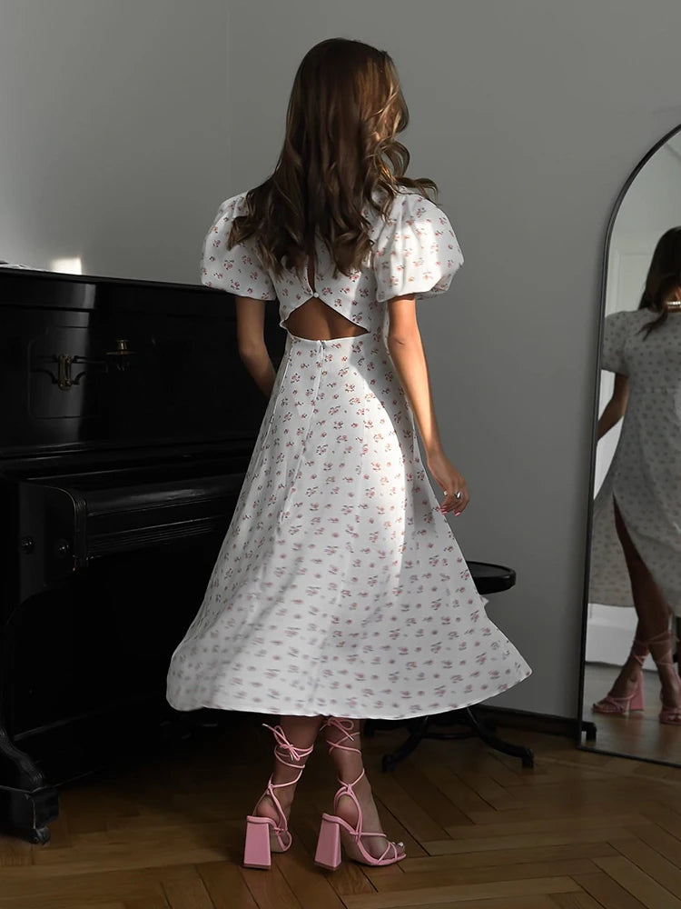 CNYISHE Casual Bodycon Sheath Sexy Club Women Dresses Summer Lantern Sleeve Outfits Hollow Out Fashion Female Vestidos Robes