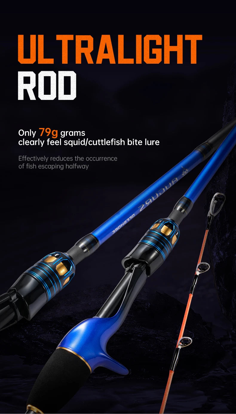 SOLOKING AUGURS  Jigging Rod for Octopus Squid Fishing Rod Tianium Tip with Fuji O Ring Cuttlefish Light Weight 1.55M/1.75M