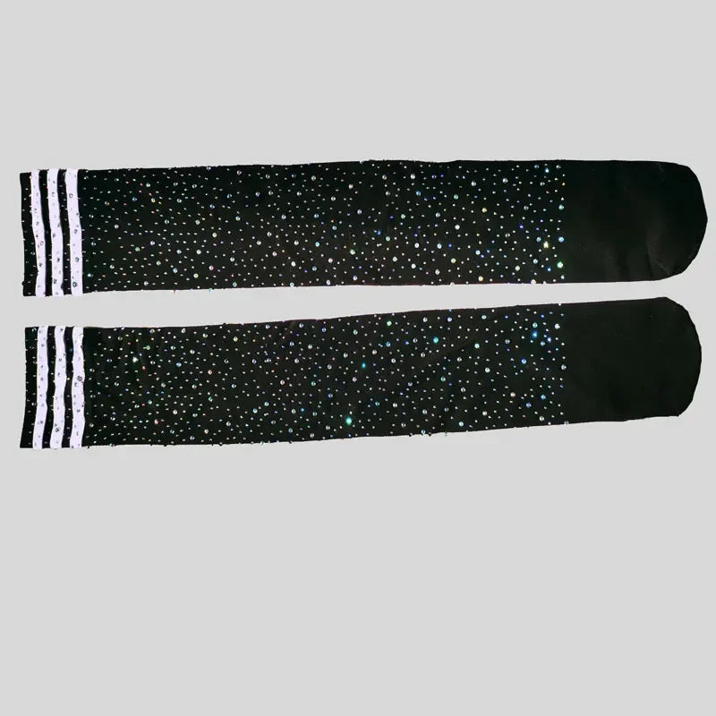 Sexy Long Socks with Imitation Diamonds for Women, Thigh High Over the Knee Socks