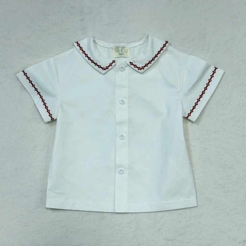 Ali Co SS26 Classic Style Blue String Shirt Shorts Overalls Brother Sister Matching Clothes
