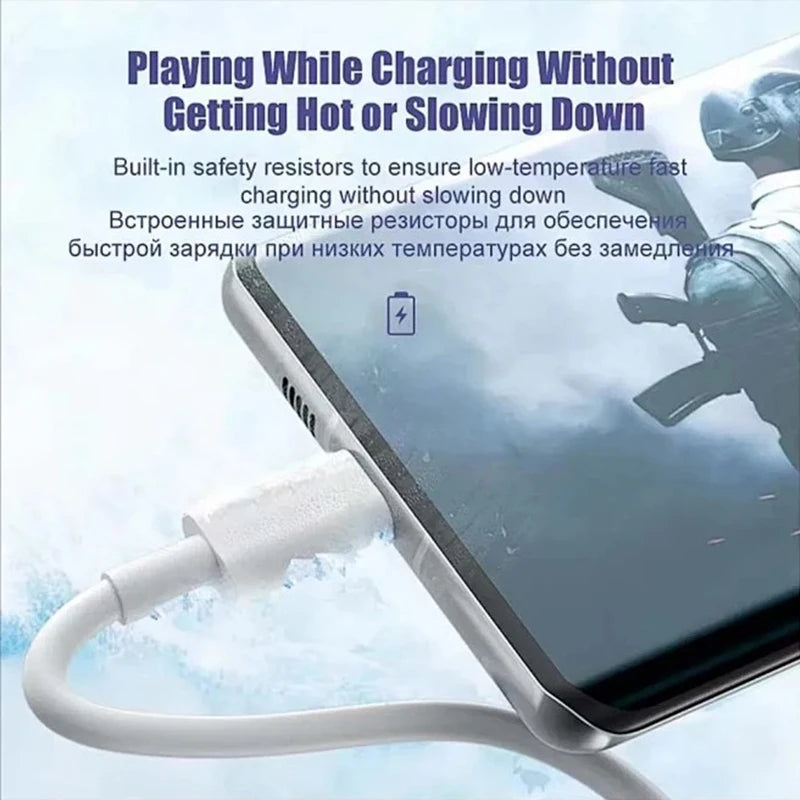QCMAX 1-3PCS 10A 100W Type C Super Fast Charging Cable Data Cord For Huawei OPPO vivo iQoo Quick Charing USB C Cables