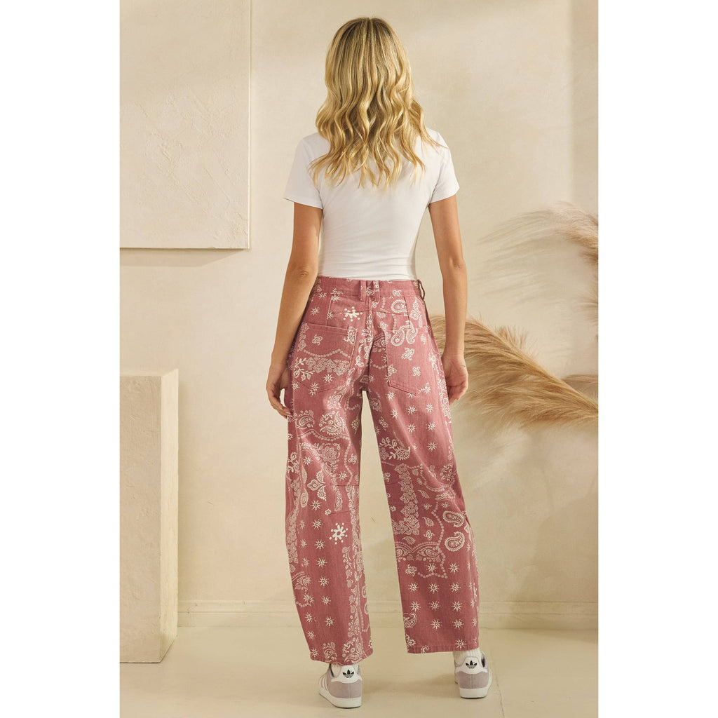 Vintage Pink Paisley Denim